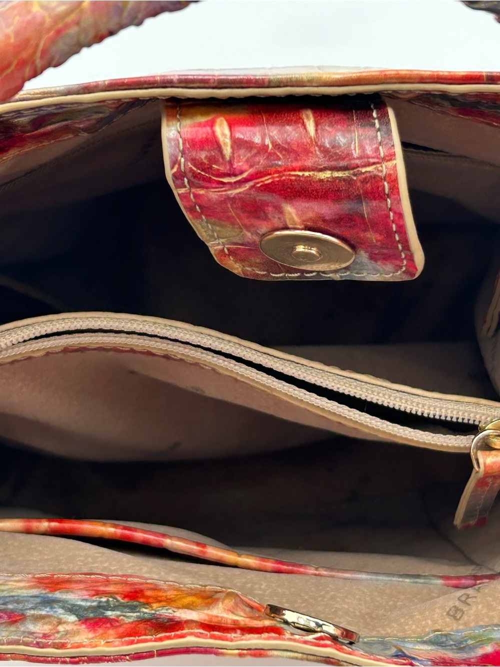 Brahmin Multicolor Crocodile Embossed Mini Amelia Satchel - Picture 9 of 16